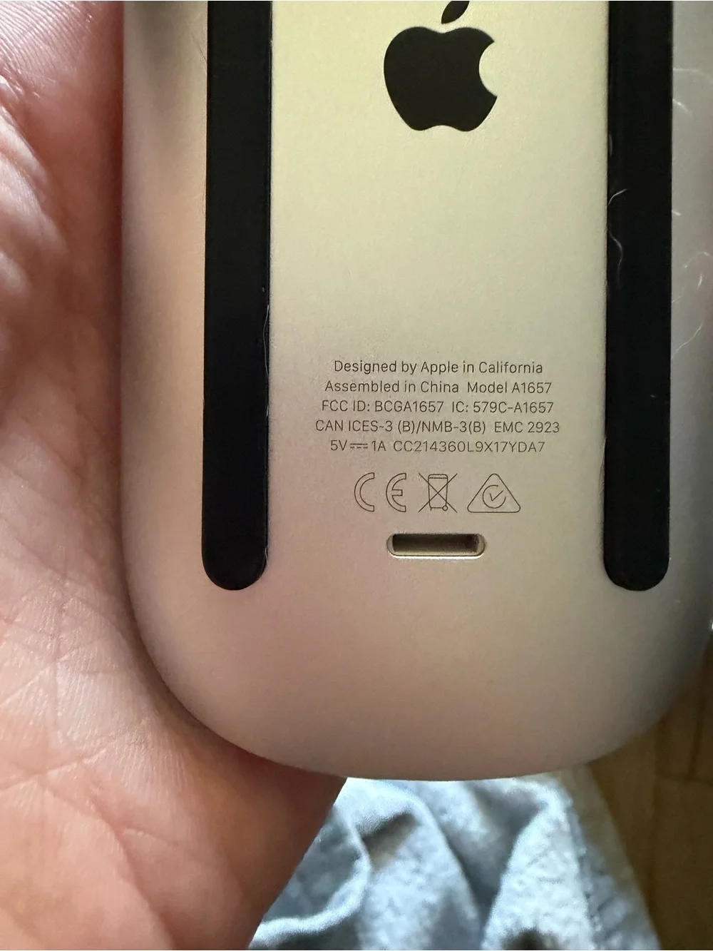 Apple Silver Wireless Mouse with Black Accents